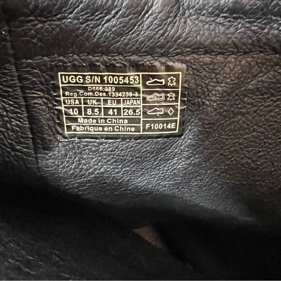 Ugg Laurin Mid Calf boots Black suede, Australian Lamb Fur sz 10 - Picture 5 of 7